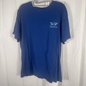 Vineyard Vines Blue Graphic T-Shirt – Classic Whale Logo Coastal Style Tee L